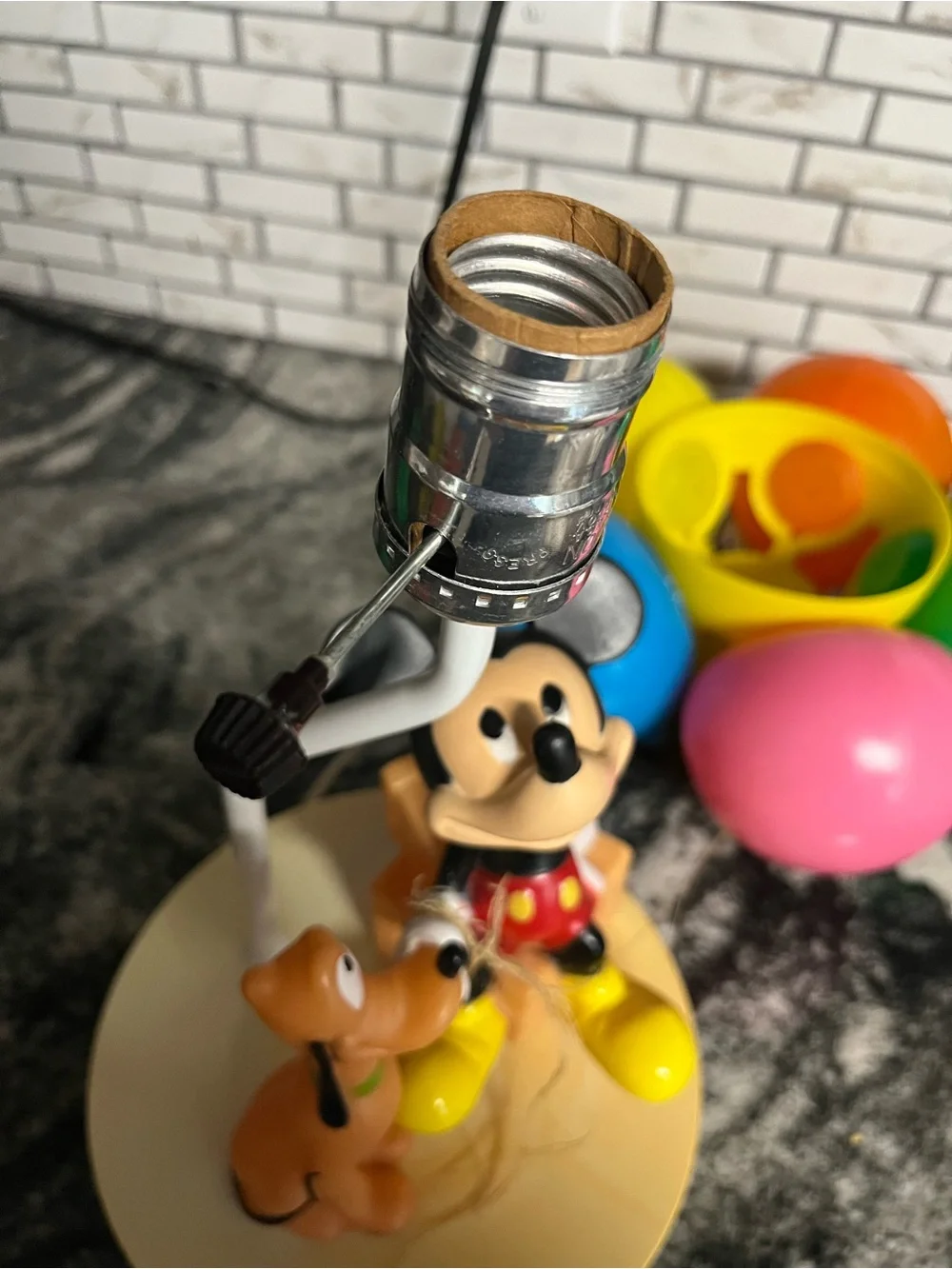 Vtg Mickey Mouse & Pluto Balloon Children's Lamp Light Nightlight